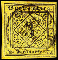 "SULZBACH 21 MAI 1856" - K2, Zentrisch Auf Vollrandigem Kabinettstück 3 Kr., Gepr. Irtenkauf BPP, Katalog: 2aV... - Other & Unclassified