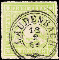 "LAUDENBACH 12 2 69" - K3, Klar Und Gerade Auf Farbfrischem Kabinettstück 1 Kr., Gepr. Irtenkauf BPP, Katalog:... - Other & Unclassified