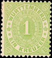 1 Kr Hellgrün Tadellos Ungebraucht Mit Kleinem Falzrest, Mi. 140.-, Katalog: 43 *1 Kr Pale Green In... - Sonstige & Ohne Zuordnung