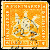 18 Kreuzer Orangegelb, Durchstochen, Klar Gestempelt Mit Einkreisstempel "STUTTGART 30 3", Kleine... - Other & Unclassified