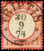 "TRIPTIS 30 9 74" - K1, Ideal Zentrisch Klar Auf DR 1 Gr. Großer Brustschild, Etwas Patina, Katalog: DR19... - Autres & Non Classés