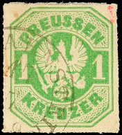 "OBERLAHNSTEIN 17 7" - K1, Teilabschlag Auf Farbfrischer Preussen 1 Kr., Kleine Rote Signatur In Rechter Oberer... - Otros & Sin Clasificación