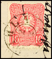 "MIHLA 12 1887" - K2, Spät Nachverwendet Auf Briefstück DR 10 Pfg, Am Rechten Markenrand Ist Die Marke... - Autres & Non Classés