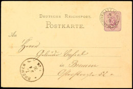 "GROSSALLMERODE 9/4 (1876)" - Kleiner K1 Mit Uhrzeit Statt Kringel, Herrlich Klar Auf DR GS-Postkarte 5 Pfge Nach... - Sonstige & Ohne Zuordnung