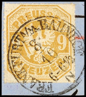 "FRANKFURT A/M. BAHNHOF 8/10 (1867)" - K1, Haferkamp Type 2 (Feuser 133), Klar Auf Kabinettbriefstück 9 Kr.,... - Sonstige & Ohne Zuordnung