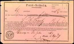 HADAMAR 1861, Postschein Für Eine Sendung Mit Wertangabe Nach Bockenheim  BFHADAMAR 1861, Postal Form For... - Otros & Sin Clasificación