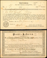 FRANKFURT A.M. 1841 U. 1859, Zwei Postscheine, Davon Der ältere Mit Schön Gemustertem Rahmen ... - Autres & Non Classés