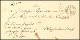 "TRIPTIS 6 5 1863" - K1, Auf Paketbegleitbrief Nach Münchenbernsdorf, Rücks. Taxquadrat-Paket-Zettel Type... - Autres & Non Classés