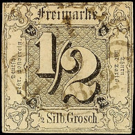 "RODENBERG 21 9 1852" - K1, Zentrisch Auf Dreiseitig Vollrandiger 1/2 Sgr. A. Graugrün, Helle Stellen,... - Autres & Non Classés