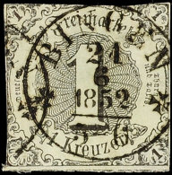 "BINGEN 24 6 1852" - Kleiner K1 Mit Kreuzen, Großherzogtum Hessen, Klar Und Zentrisch Auf 1 Kr. A.... - Autres & Non Classés