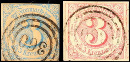 "360" - JUGENHEIM A.d.B., Klar Auf 3 Kr. Hellblau (Alterstönung) Und Auf Briefstück 3 Kr. Rosa, Katalog:... - Otros & Sin Clasificación