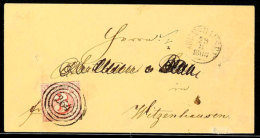 "264" Zentrisch Klar Nebst K1 "WERNSHAUSEN 29 3 1863" Auf Postbezirksbriefkuvert Mit Dreiseitig Vollrandiger 3 Kr.... - Autres & Non Classés