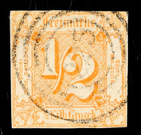 "225" - BLANKENHAIN, Fast Zentrisch Auf Nahezu Vollrandiger 1/2 Sgr. Orange, Katalog: 28 O225 - BLANKENHAIN,... - Otros & Sin Clasificación