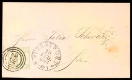 "220" (Dreiring) Nebst Großem K1 "FRANKFURT 28 FEB. 1862" Auf Ortsbrief 1 Kr., Briefpapier Teils Etwas... - Autres & Non Classés