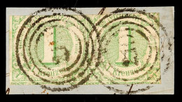 "210" - SODEN, Zwei Abschläge Auf Briefstück Waager. Paar 1 Kr. Grün, Oben Und Rechts Angeschnitten,... - Autres & Non Classés