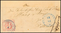 "197" (blau) Nebst Blauem K1 "NASTÄTTEN 19 12 (1866)", Herzogtum Nassau, Auf Postbezirksbrief 3 Kr. Nach... - Otros & Sin Clasificación