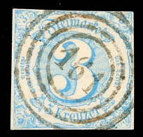 "161" - WIMPFEN, Herrlich Zentrisch Klar Auf Farbfrischer, Dreieinhalbseitig Vollrandiger 3 Kr. Hellblau, Katalog:... - Autres & Non Classés