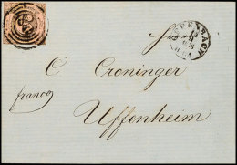 "142" Nebst Kleinem K1 "OFFENBACH 14 8 1856" Auf Postvereinsbrief, Mit Allseits Voll/breitrandigem... - Autres & Non Classés