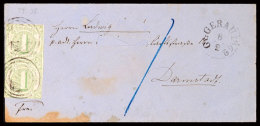 "118" Nebst K2 "Gr:GERAU 1862 8/2" Auf Postbezirksbrief Senkr. Paar 1 Kr. Nach Darmstadt, Aus Der... - Autres & Non Classés