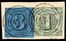 "116" - GLADENBACH, Zwei Klare Abschläge Auf Briefstück Mit 1 Kr. A. Bläulichgrün Und 3 Kr. A.... - Autres & Non Classés