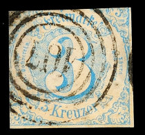 "107" - ECHZELL, Klar Auf 3 Kr. Hellblau Im Taxisschnitt, Katalog: 21 O107 - ECHZELL, Clear On 3 Kr. Pale Blue... - Otros & Sin Clasificación