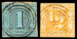 "8" - BISCHHAUSEN, Zentrisch Zart Auf Kleinem Briefstück 1 Sgr. Und Zentrisch Klar Auf Loser 1/2 Sgr. Orange... - Other & Unclassified