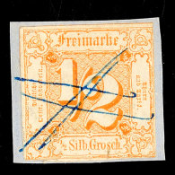 1/2 Sgr. Orange, Mit Federzugentwertung Im Taxisschnitt Auf Briefstück, Katalog: 28 BS1 / 2 Sgr. Orange,... - Otros & Sin Clasificación