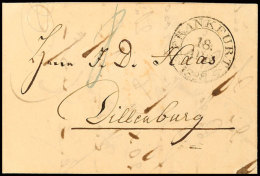 "FRANKFURT 18 APR. 1828" - K1, Auf Mit "8" Kreuzer Austaxiertem Brief Nach Dillenburg, Vollst. Briefinhalt ... - Sonstige & Ohne Zuordnung