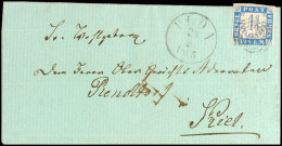 "130" Nebst K1 "PLÖN 29.2.1865" Auf Faltbrief 1 1/4 S. Nach Kiel (Ankstpl), Marke Meist Scherentrennung,... - Schleswig-Holstein