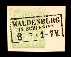 "WALDENBURG IN SCHLESIEN" - Ra3, Klar Und Zentrisch Auf Briefstück Mit NDP 1/3 Gr. Grün Gezähnt,... - Otros & Sin Clasificación