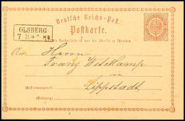 "OLSBERG 7 10 (1874)" - Ra2, OPD Arnsberg, Auf GS-Postkarte DR 1/2 Gr. Nach Lippstadt, Katalog: DR P1 BFOLSBERG... - Autres & Non Classés