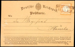 "FRANKENSTEIN 13 11 (1872)" - Ra2, OPD Breslau, Auf Postkarte DR 1/2 Gr. Orange Kleiner Schild Nach Hameln,... - Autres & Non Classés