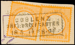 "COBLENZ BHFS-BRIEFKASTEN 18 5 74" - Ra3, Vollständiger Abschlag Auf Pracht-Briefstück DR 2x 1/2 Gr.,... - Autres & Non Classés