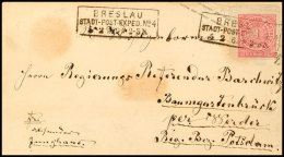 "BRESLAU STADT-POST-EXPED. No4 5 2 69" - Ra3, Auf GS-Aufbrauchsumschlag NDP 1 Gr. Auf Preußen 3 Sgr. Nach... - Autres & Non Classés