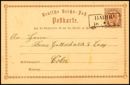 "BAROP 18 2 (1874)" - Ra2, OPD Arnsberg, Auf GS-Postkarte DR 1/2 Gr. Nach Cöln, Katalog: DR P1 BFBAROP 18... - Autres & Non Classés