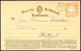 "ALTENKIRCHEN REG. BEZ. COBLENZ 3 10 (1872)" - Ra3 In Blauschwarzer Stempelfarbe, Klar Auf Postkarte DR 1/2 Gr.... - Otros & Sin Clasificación