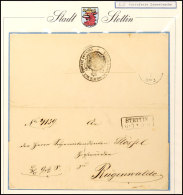 "STETTIN 6 7 (1860)" - Ra2, Auf Dienstbrief Nach Rügenwalde, Rücks. Dreieckiger Verschlusszettel Mit... - Otros & Sin Clasificación