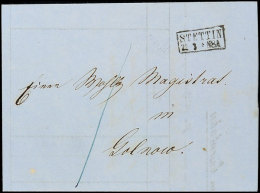 "STETTIN 22 3 (1859)" - Kleiner Ra2, Auf Lithographischem Frachtbrief Nach Golnow, Vorders. "I" Sgr. In Blau... - Otros & Sin Clasificación