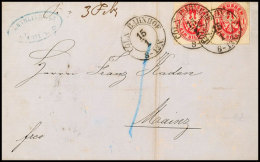 "CÖLN BAHNHOF 15/1 (1864)" - K2, Auf Brief Waager. Paar 1 Sgr. Nach Mainz, Vom Empfänger War 1 Kr.... - Otros & Sin Clasificación