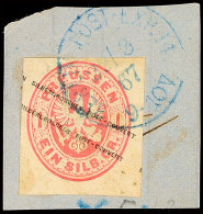 1 Sgr. Wappen, Richtig Ausgeschnittener Wertstempel, Mit Blauem Grotesk-K1 "BERLIN POST-EXP.14 29/3 67" (KBHW 399... - Sonstige & Ohne Zuordnung