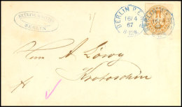 "BERLIN POST-EXP. No 2 16/4 67" - Blauer K1, KBHW 218 B (100 Punkte), Klar Auf Brief 3 Sgr. Nach Krotoschin,... - Otros & Sin Clasificación