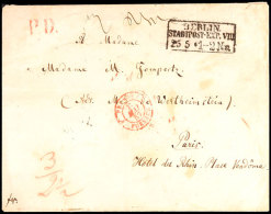 "BERLIN STADTPOST-EXP:VIII 25 5 (1857)" - Ra3, KBHW 137, Nebst Versch. Vs. U. Rs. Tax-Vermerken Und Rotem... - Sonstige & Ohne Zuordnung