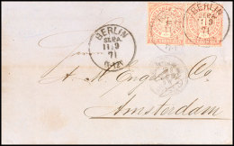 "BERLIN H.ST.P.A. 11/9 71" - K1, KBHW 47 (100 Punkte), Auf Auslandsbrief 2x 1 Gr. Nach Amsterdam/Niederlande... - Otros & Sin Clasificación