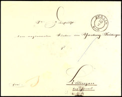 "BERLIN 13/2 (1854)" - K2, KBHW 12 A, Klar Auf Austaxiertem Briefkuvert über Frankfurt/M. Nach Büdingen... - Otros & Sin Clasificación