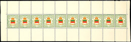 2 1/2 F / 3 Pf, Tadellos Postfrischer Kompletter Zehner-Streifen Des Berliner Neudrucks Von 1880 Mit Oberem Und... - Helgoland