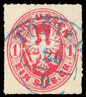 "TOSTEDT" - Blauer K2, Zentrisch Auf Preussen 1 Sgr., Leichter Senkr. Bug, Katalog: Pr.16 OTOSTEDT - Blue Two... - Hanover