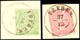"FREREN" - K2, Je Klar Und Vollständig Auf Zwei Briefstücken NDP 1/3 U. 1 Gr., Katalog: NDP 14,16... - Hanover