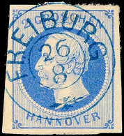 "FREIBURG" - Blauer K2 Mit Zierstück, Zentrisch Klar Auf Farbfrischer, Voll/breitrandiger 2 Gr., Etwas... - Hanover
