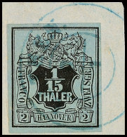 1/15 Th. A. Graublau, Farbfrisch, Allseits Vollrandig, Mit Zartem Blauen K2 Von "LATHEN" Auf... - Hannover