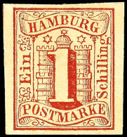 1 Schilling Braun, Vollrandig, Ungebraucht Mit Originalgummierung, Gepr. Pfenninger, Mi. 130.-, Katalog: 2 *1... - Hamburg (Amburgo)